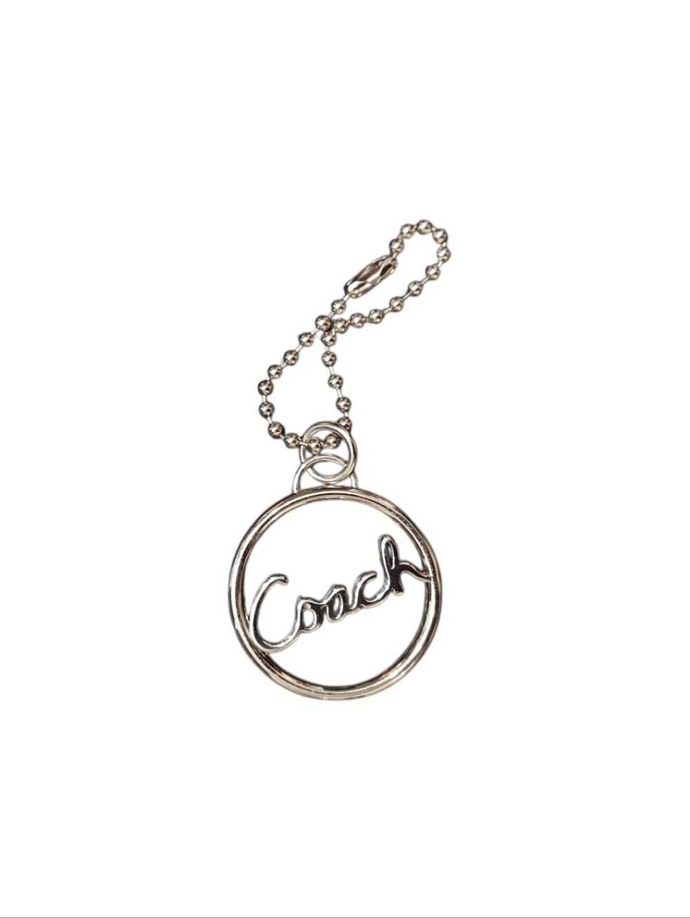 Coach Silver Logo Keychain Charm